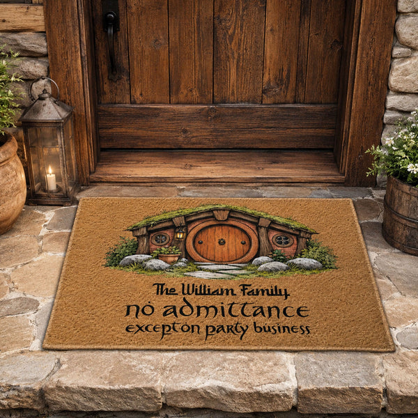 Personalized No Admittance Except On Party Business Doormat