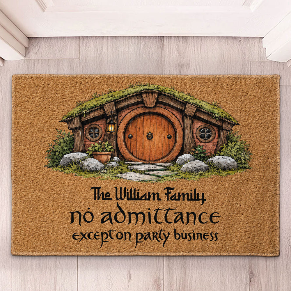 Personalized No Admittance Except On Party Business Doormat