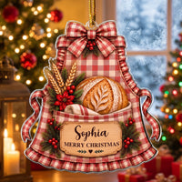 Personalized Sourdough Apron Acrylic Christmas Ornament, Custom Name Baker Gift