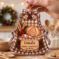 Personalized Sourdough Apron Acrylic Christmas Ornament, Custom Name Baker Gift