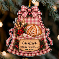 Personalized Sourdough Apron Acrylic Christmas Ornament, Custom Name Baker Gift