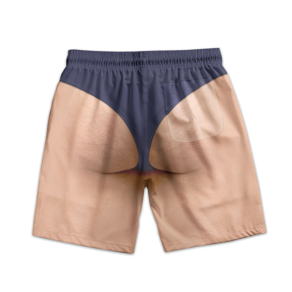 Funny 3D Speedo Graphic Beach Shorts - Mens Bachelor Party & Swim Trunks