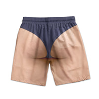 Funny 3D Speedo Graphic Beach Shorts - Mens Bachelor Party & Swim Trunks