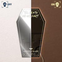 Till Death Do Us Part - Personalized Coffin Shaped LED Mirror