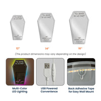 Till Death Do Us Part - Personalized Coffin Shaped LED Mirror