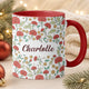 Personalized Vintage Birth Flower Mug – Custom Name Ceramic Coffee Cup