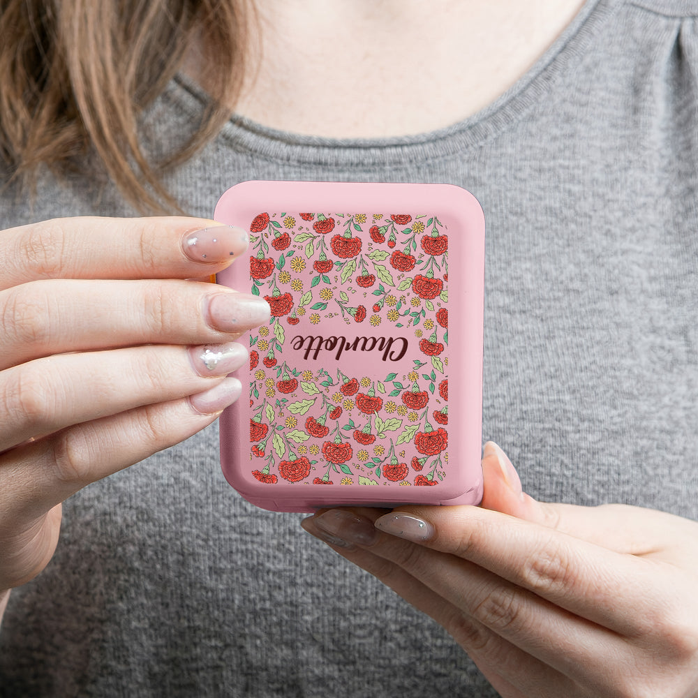 Vintage Birth Month Flower – Personalized LED Compact Mirror
