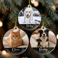 Personalized You Left Paw Prints On Our Hearts Custom Photo Acrylic Ornament – Dog & Cat Memorial Christmas Keepsake Gift
