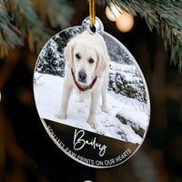 Personalized You Left Paw Prints On Our Hearts Custom Photo Acrylic Ornament – Dog & Cat Memorial Christmas Keepsake Gift