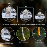 Personalized You Left Paw Prints On Our Hearts Custom Photo Acrylic Ornament – Dog & Cat Memorial Christmas Keepsake Gift